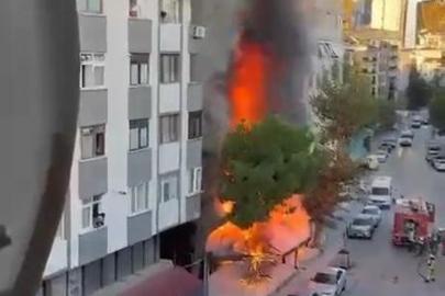 İstanbul Kartal’da korkutan yangın! Market alev alev yandı
