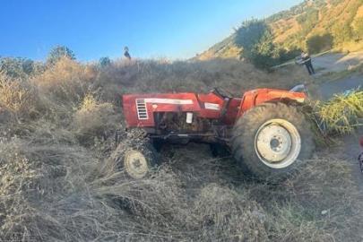 Manisa’da feci kaza! Devrilen traktörün altında kaldı